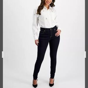 INC International Concepts Women's Dark Blue Skinny-Leg Denim Jeans Size 4P